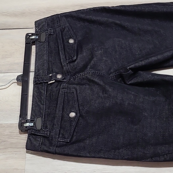 🛍Athleta Womens‎ 6 Corduroy Cargo Dipper Pants Black Flare Bootcut Y2K - Picture 8 of 13